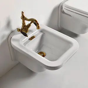 Биде подвесное Kerasan Waldorf белый 4125K1bi/cr*1 Биде подвесное Kerasan Waldorf белый 4125K1bi/cr*1, 4