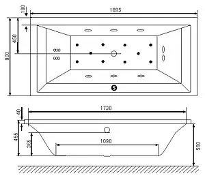 Ванна акриловая Excellent Crown Grand 190x90 WAEX.CRG19WH Ванна акриловая Excellent Crown Grand 190x90 WAEX.CRG19WH, 3