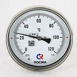 Термометр биметаллический Росма БТ-51.211 100мм 120°С гильза 100мм ½" 00000002539 Термометр биметаллический Росма БТ-51.211 100мм 120°С гильза 100мм ½" 00000002539, 4