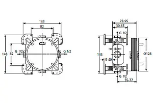 Скрытая часть смесителя для ванны Ideal Standard Active A1000NU Скрытая часть смесителя для ванны Ideal Standard Active A1000NU, 2