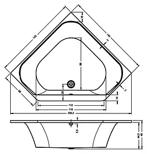 Ванна акриловая Riho AUSTIN 145x145 B005001005 Ванна акриловая Riho AUSTIN 145x145 B005001005, 5
