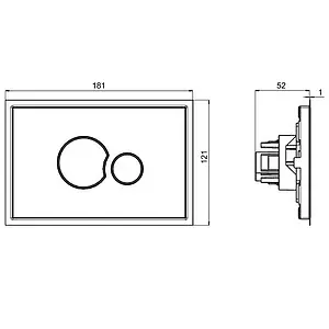 Клавиша смыва для унитаза Sanit SG706 16.719.81..0000 кнопки/хром глянцевый, панель/стекло мята Клавиша смыва для унитаза Sanit SG706 16.719.81..0000 кнопки/хром глянцевый, панель/стекло мята, 2