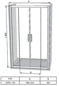 Дверь в нишу 1900мм прозрачное стекло Ravak 10° 10DP4-190 0ZKL0C00Z1 Дверь в нишу 1900мм прозрачное стекло Ravak 10° 10DP4-190 0ZKL0C00Z1, 2