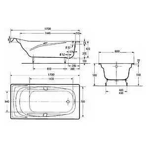 Ванна чугунная Jacob Delafon Repos 170x80 E2915-00 Ванна чугунная Jacob Delafon Repos 170x80 E2915-00, 2