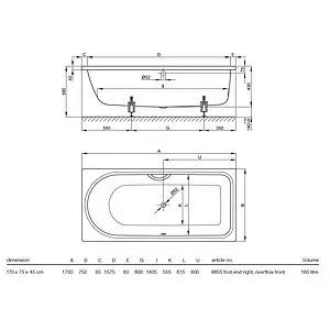 Ванна стальная Bette Ocean 170x75 белый 8855-000 Ванна стальная Bette Ocean 170x75 белый 8855-000, 2