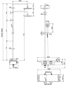 Душевая система с термостатом для ванны Lemark Tropic хром LM7008C Душевая система с термостатом для ванны Lemark Tropic хром LM7008C, 2
