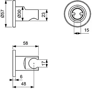 Держатель ручного душа Ideal Standard чёрный матовый BC806XG Держатель ручного душа Ideal Standard чёрный матовый BC806XG, 2