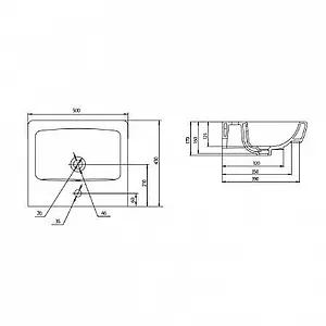 Раковина Santek Нео-50 белый 1WH302184 Раковина Santek Нео-50 белый 1WH302184, 3