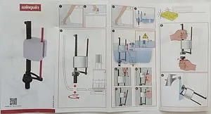 Комплект арматуры для бачка двухрежимный ½" пластик нижний Wirquin ONE 10975008 Комплект арматуры для бачка двухрежимный ½" пластик нижний Wirquin ONE 10975008, 4