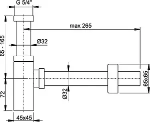 Сифон бутылочный для раковины AlcaPlast хром A401 Сифон бутылочный для раковины AlcaPlast хром A401, 2