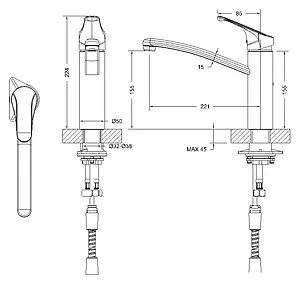 Смеситель для кухни Bravat Common хром F7234129CP-RUS Смеситель для кухни Bravat Common хром F7234129CP-RUS, 2