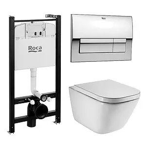 Комплект 5 в 1 Roca Gap Clean Rim 893104100 с кнопкой хром глянцевый Комплект 5 в 1 Roca Gap Clean Rim 893104100 с кнопкой хром глянцевый, 1