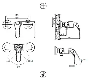 Смеситель для душа Bravat Fit хром F9135188CP-01-RUS Смеситель для душа Bravat Fit хром F9135188CP-01-RUS, 2