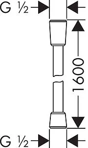 Шланг для душа Hansgrohe Isiflex 160см хром 28276000 Шланг для душа Hansgrohe Isiflex 160см хром 28276000, 2