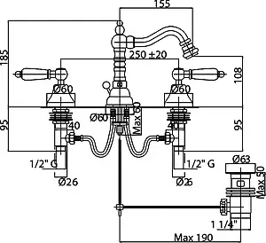 Смеситель для биде Cezares Lord хром LORD-BBS2-01 Смеситель для биде Cezares Lord хром LORD-BBS2-01, 2
