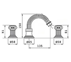Смеситель для биде Cezares Olimp бронза OLIMP-BBS2-02-M Смеситель для биде Cezares Olimp бронза OLIMP-BBS2-02-M, 2