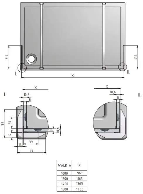 Душевое ограждение 1000мм прозрачное стекло Roltechnik Walk WALK A/1000 934-1000000-00-02 Душевое ограждение 1000мм прозрачное стекло Roltechnik Walk WALK A/1000 934-1000000-00-02, 2