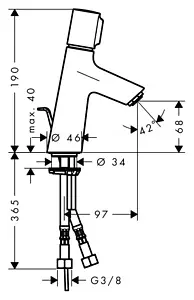 Смеситель для раковины Hansgrohe Talis Select E 80 хром 72040000 Смеситель для раковины Hansgrohe Talis Select E 80 хром 72040000, 2