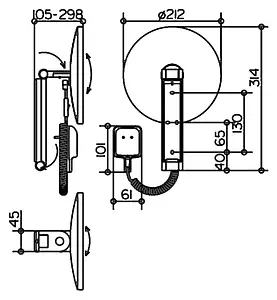 Косметическое зеркало Keuco iLook Move хром 17612019001 Косметическое зеркало Keuco iLook Move хром 17612019001, 4