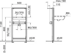 Инсталляция для раковины VitrA Frame 780-2800 Инсталляция для раковины VitrA Frame 780-2800, 2