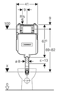 Смывной бачок скрытого монтажа Geberit Sigma 8 109.791.00.1 Смывной бачок скрытого монтажа Geberit Sigma 8 109.791.00.1, 2