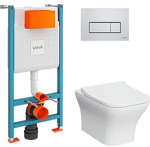 Комплект 5 в 1 VitrA Zentrum Square SmoothFlush 9875B003-7201 с кнопкой хром глянцевый Комплект 5 в 1 VitrA Zentrum Square SmoothFlush 9875B003-7201 с кнопкой хром глянцевый, 1