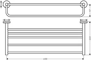 Полка для полотенец Hansgrohe Logis Universal хром 41720000 Полка для полотенец Hansgrohe Logis Universal хром 41720000, 2
