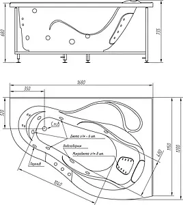 Ванна акриловая BellRado Марго 170x120 L BR7011022-00(L) Ванна акриловая BellRado Марго 170x120 L BR7011022-00(L), 2