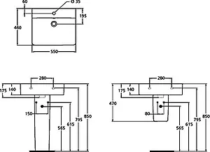 Раковина Ideal Standard Connect Cube 55 белый E784401 Раковина Ideal Standard Connect Cube 55 белый E784401, 2