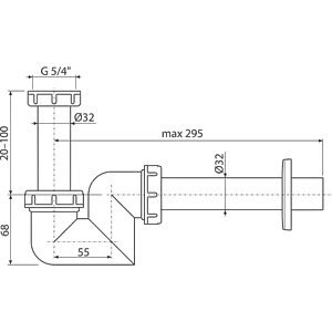 Сифон для биде AlcaPlast белый A45F-DN32 Сифон для биде AlcaPlast белый A45F-DN32, 2