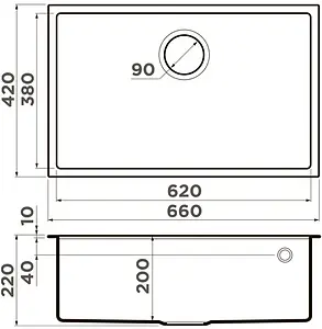 Мойка кухонная Omoikiri Tedori 66-U-BL черный 4993972 Мойка кухонная Omoikiri Tedori 66-U-BL черный 4993972, 2