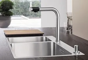 Смеситель для кухни Blanco Vonda нержавеющая сталь/чёрный 518435 Смеситель для кухни Blanco Vonda нержавеющая сталь/чёрный 518435, 4