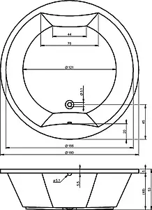 Ванна акриловая отдельностоящая Riho COLORADO D=180 B038001005 Ванна акриловая отдельностоящая Riho COLORADO D=180 B038001005, 3