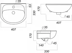 Раковина Sanita Манго 40 белый WB.FN/Mango/40-C/WHT.G/S1 Раковина Sanita Манго 40 белый WB.FN/Mango/40-C/WHT.G/S1, 2