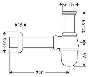 Сифон для биде Hansgrohe хром 55213000 Сифон для биде Hansgrohe хром 55213000, 2