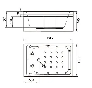 Ванна акриловая с гидромассажем Gemy 181x121 R G9061 new K R Ванна акриловая с гидромассажем Gemy 181x121 R G9061 new K R, 2