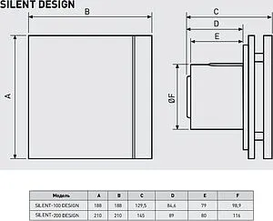 Вентилятор вытяжной Soler & Palau SILENT-100 CZ DESIGN 3C белый Вентилятор вытяжной Soler & Palau SILENT-100 CZ DESIGN 3C белый, 2