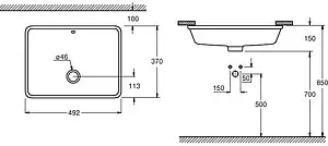 Раковина Grohe Cube Ceramic 50 белый 3948000H Раковина Grohe Cube Ceramic 50 белый 3948000H, 2