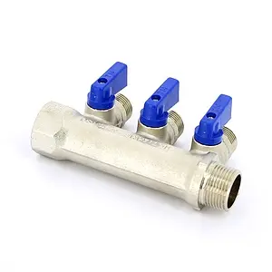 Коллектор запорный проходной 3 отвода ¾"в/н x ½"к Tiemme NINO 1820003 Коллектор запорный проходной 3 отвода ¾"в/н x ½"к Tiemme NINO 1820003, 4