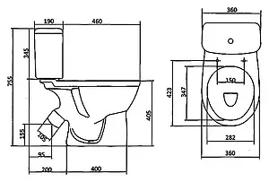 Унитаз-компакт Santek Бореаль белый 1WH302143 Унитаз-компакт Santek Бореаль белый 1WH302143, 2