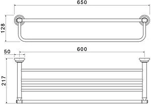 Полка для полотенец Aquatek Классик чёрный матовый AQ4515MB Полка для полотенец Aquatek Классик чёрный матовый AQ4515MB, 2