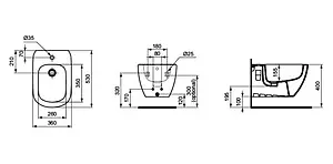 Биде подвесное Ideal Standard Tesi белый T355201 Биде подвесное Ideal Standard Tesi белый T355201, 2