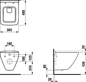 Унитаз подвесной Laufen Palace белый 8.2070.3.000.000.1 Унитаз подвесной Laufen Palace белый 8.2070.3.000.000.1, 2