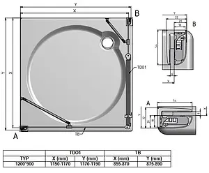 Душевое ограждение 1200x900мм прозрачное стекло Roltechnik Tower Line TDO1+TB/1200*900 724-1200000-00-02+725-9000000-00-02 Душевое ограждение 1200x900мм прозрачное стекло Roltechnik Tower Line TDO1+TB/1200*900 724-1200000-00-02+725-9000000-00-02, 2