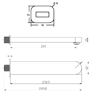 Излив для скрытого монтажа Ravak Chrome хром X07P113 Излив для скрытого монтажа Ravak Chrome хром X07P113, 2