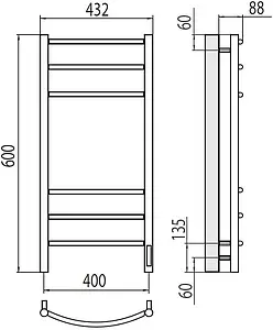 Полотенцесушитель электрический лесенка Terminus Классик П6 450х600 электро quick touch КС 9003 белый матовый 4670078527561 Полотенцесушитель электрический лесенка Terminus Классик П6 450х600 электро quick touch КС 9003 белый матовый 4670078527561, 2