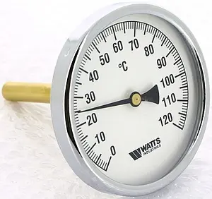 Термометр биметаллический Watts F+R801 100мм 120°С гильза 100мм ½" 10006076 Термометр биметаллический Watts F+R801 100мм 120°С гильза 100мм ½" 10006076, 2