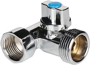 Кран шаровый трехпроходной ½"н x ¾"н x ½"в хром Valtec VT.256.N.04 Кран шаровый трехпроходной ½"н x ¾"н x ½"в хром Valtec VT.256.N.04, 1