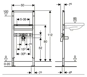 Инсталляция для раковины Geberit Duofix 111.434.00.1 Инсталляция для раковины Geberit Duofix 111.434.00.1, 2