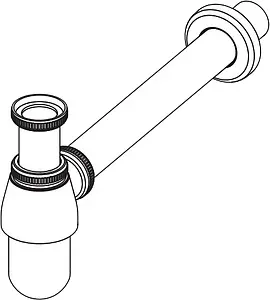 Сифон бутылочный для раковины AlcaPlast хром A431 Сифон бутылочный для раковины AlcaPlast хром A431, 4